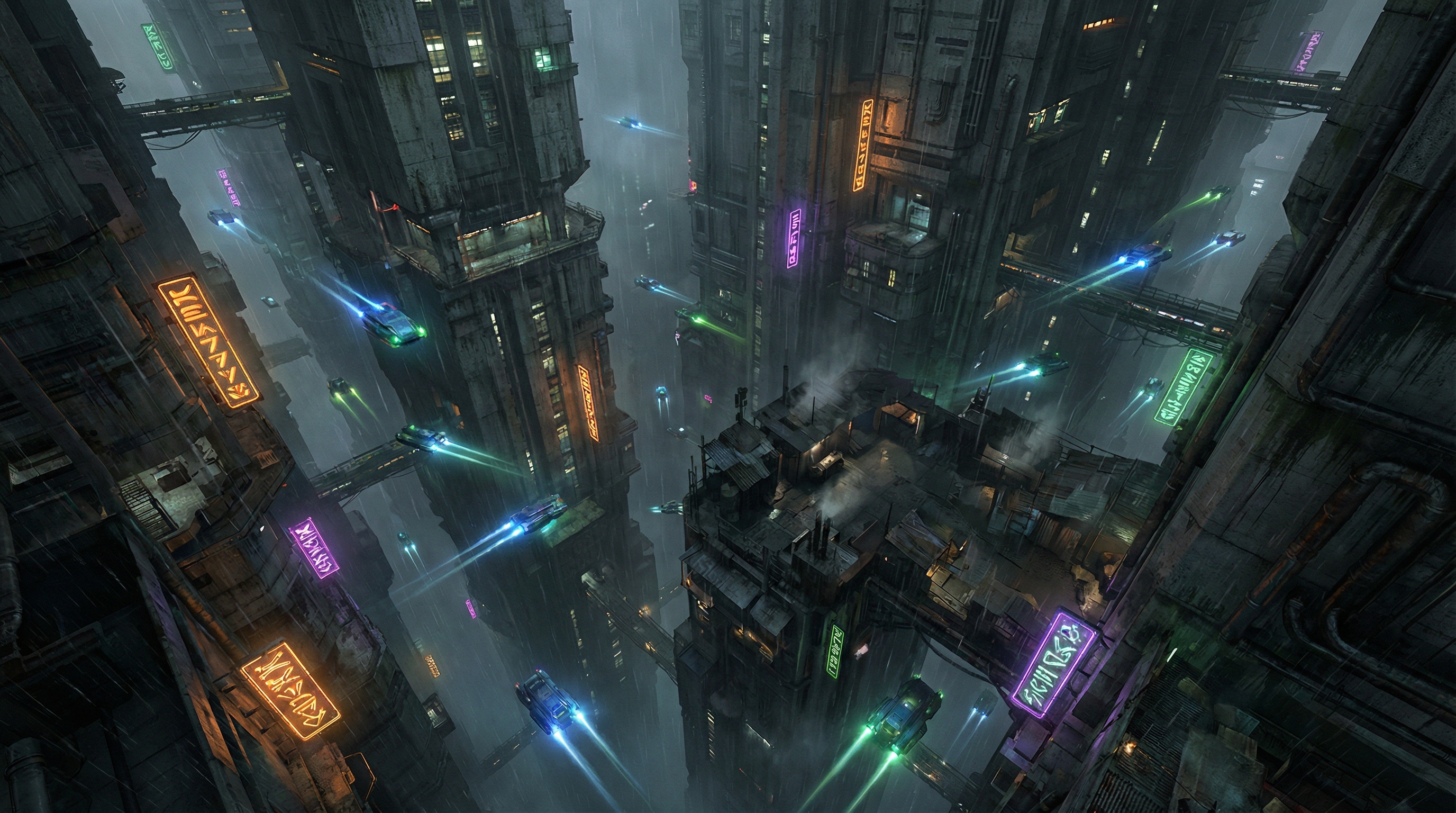 Concept art of the under-city environment where Kyra Vane operates.